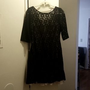 Betsey Johnson lace overlay dress, black, size 8